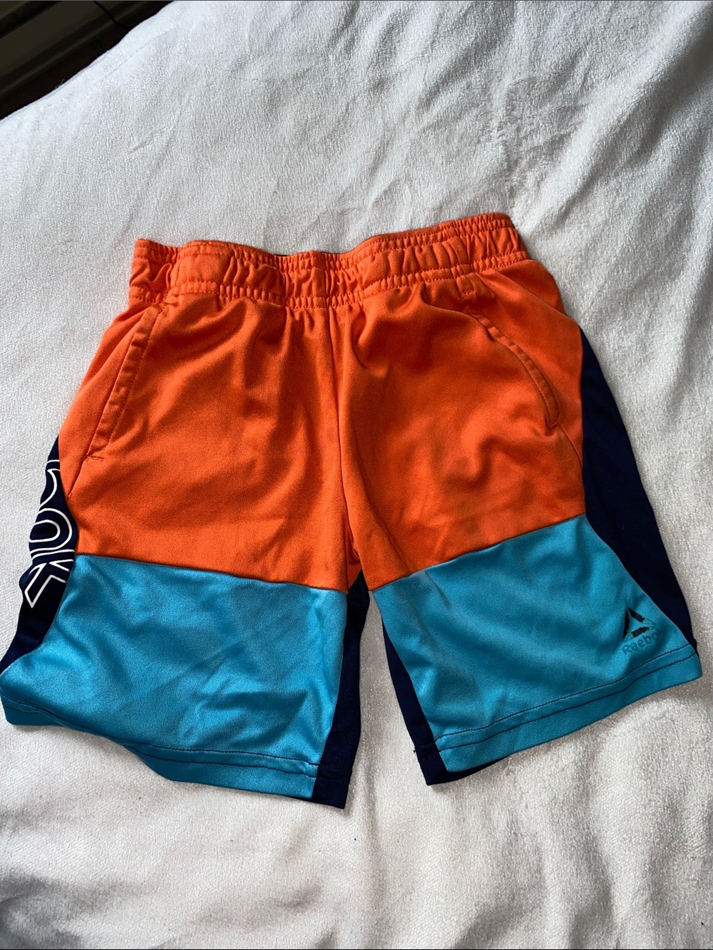 Reebok Orange, Teal & Navy Athletic Shorts